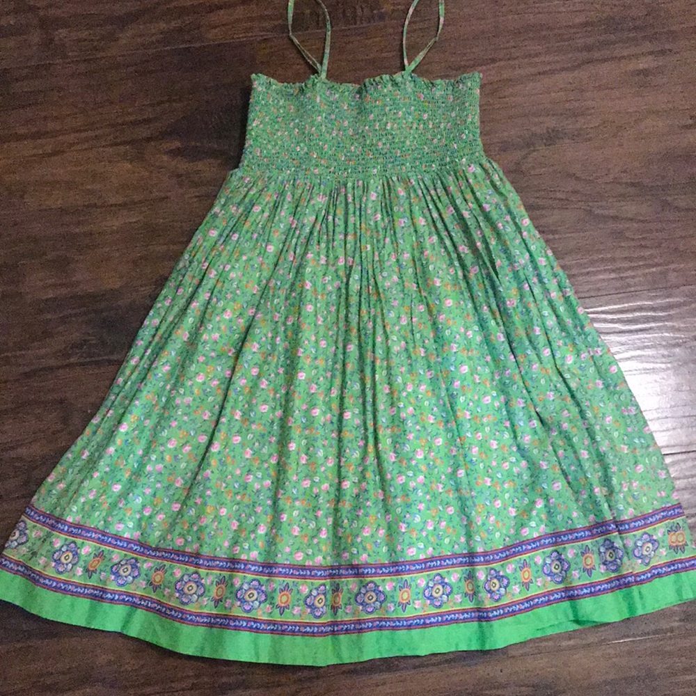 Ralph Lauren Green Floral Kids Casual Dress